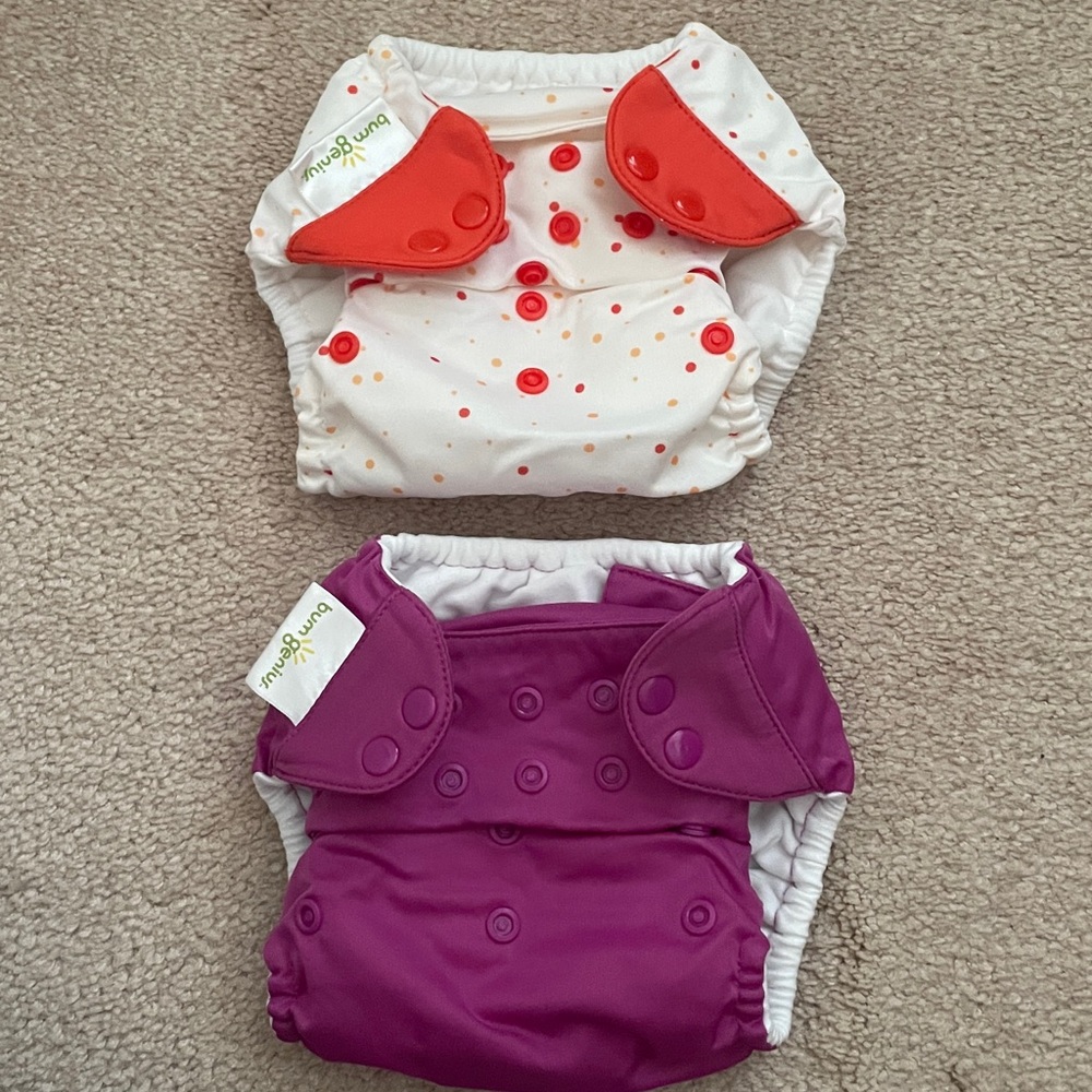 2 BumGenius reusable Baby Diapers